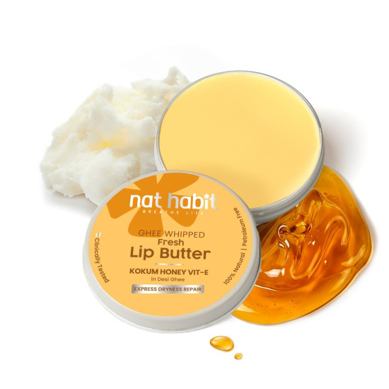 Nat Habit Kokum Honey Lip Balm Fresh Infused Lip Butter With Desi Ghee & Raw Honey For Lip Pigmentation, Lightening, Lip Repair, Dark And Chapped Lips, 8g Nat Habit Kokum Honey Lip Balm Fresh Infused Lip Butter With Desi Ghee & Raw Honey For Lip Pigmentation, Lightening, Lip Repair, Dark And Chapped Lips, 8g