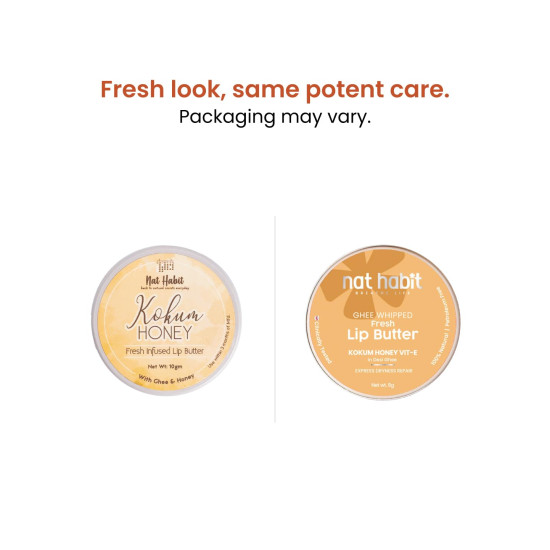 Nat Habit Kokum Honey Lip Balm Fresh Infused Lip Butter With Desi Ghee & Raw Honey For Lip Pigmentation, Lightening, Lip Repair, Dark And Chapped Lips, 8g Nat Habit Kokum Honey Lip Balm Fresh Infused Lip Butter With Desi Ghee & Raw Honey For Lip Pigmentation, Lightening, Lip Repair, Dark And Chapped Lips, 8g