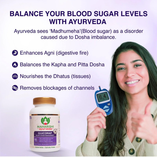 Maharishi Ayurveda Glucomap For Diabetes Management With Jamun,Karela,Neem,Arjuna Help Control Blood Sugar Levels Natural Glucose Regulator Helps In Blood Sugar Metabolism 60 Tablets Pack Of 1 Maharishi Ayurveda Glucomap For Diabetes Management With Jamun,Karela,Neem,Arjuna Help Control Blood Sugar Levels Natural Glucose Regulator Helps In Blood Sugar Metabolism 60 Tablets Pack Of 1