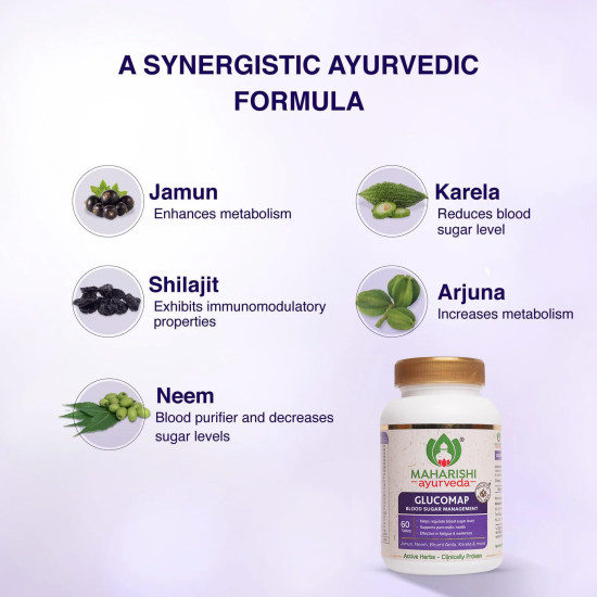 Maharishi Ayurveda Glucomap For Diabetes Management With Jamun,Karela,Neem,Arjuna Help Control Blood Sugar Levels Natural Glucose Regulator Helps In Blood Sugar Metabolism 60 Tablets Pack Of 1 Maharishi Ayurveda Glucomap For Diabetes Management With Jamun,Karela,Neem,Arjuna Help Control Blood Sugar Levels Natural Glucose Regulator Helps In Blood Sugar Metabolism 60 Tablets Pack Of 1