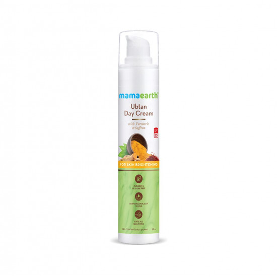 Mamaearth Ubtan Day Cream with SPF 30, with Turmeric & Saffron for Skin Brightening – 50 g
