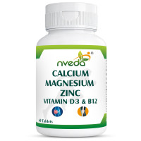 Nveda Calcium 1000mg with Vitamin D3, Magnesium, Zinc, Vitamin K2 & B12 | Bone Strength, Joint Support & Immunity Booster for Men & Women | 60 Vegetarian Tablets