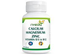 Nveda Calcium 1000mg with Vitamin D3, Magnesium, Zinc, Vitamin K2 & B12 | Bone Strength, Joint Support & Immunity Booster for Men & Women | 60 Vegetarian Tablets