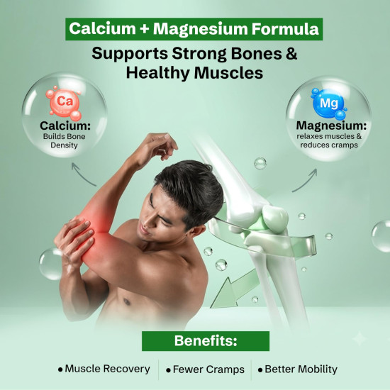 Nveda Calcium 1000mg with Vitamin D3, K2, Magnesium, Zinc & B12 | Strong Bones & Joint Health Supplement for Men & Women | 120 Veg Tablets (Pack of 2)