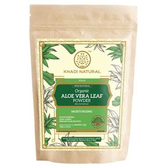 Khadi Natural Organic Aloe Vera Leaf Powder|Keeps hair hydrated| Conditions the hair| Fades out scars and blemishes| Suitable for All Skin & Hair Types| 100gm