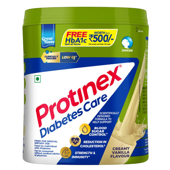 Protinex Diabetes Care (Creamy Vanilla Flavor, 400gm, Jar) Scientifically Designed Formula to help support Blood Sugar Control and Reduction in Cholesterol, 1 count, 16 servings