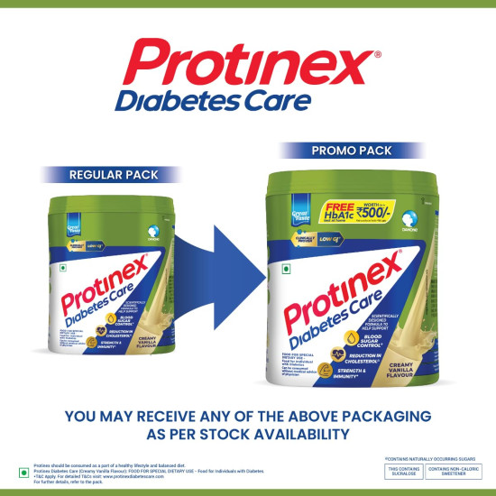 Protinex Diabetes Care (Creamy Vanilla Flavor, 400gm, Jar) Scientifically Designed Formula to help support Blood Sugar Control and Reduction in Cholesterol, 1 count, 16 servings