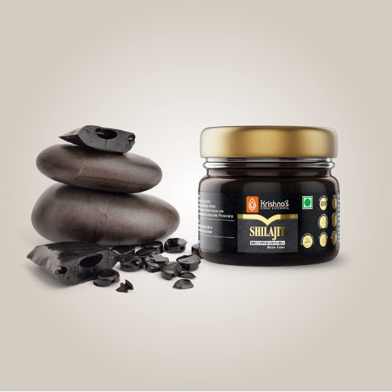 KRISHNA'S HERBAL & AYURVEDA Pure Shilajit-20G,100% Pure Himalayan Shilajit, Helps To Boost Performance, Power, Stamina, Endurance, Strength & Overall Wellbeing, Surya Tapi Process - Resin