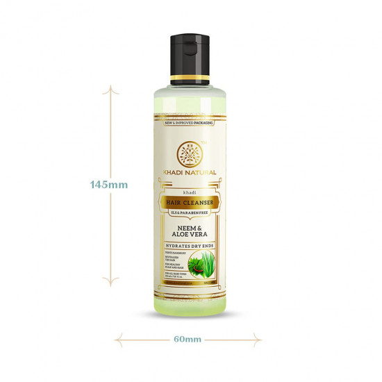 Khadi Natural Neem & Aloe Vera Herbal Cleanser/Shampoo, SLS and Paraben Free (Pack of 2)