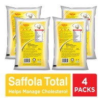 Saffola Total Refined Oil|Blend of Rice Bran Oil & Safflower Oil|Cooking Oil|Cholesterol Lowering Oil|Edible Oil 4x1L PCH Saffola Total Refined Oil|Blend of Rice Bran Oil & Safflower Oil|Cooking Oil|Cholesterol Lowering Oil|Edible Oil 4x1L PCH