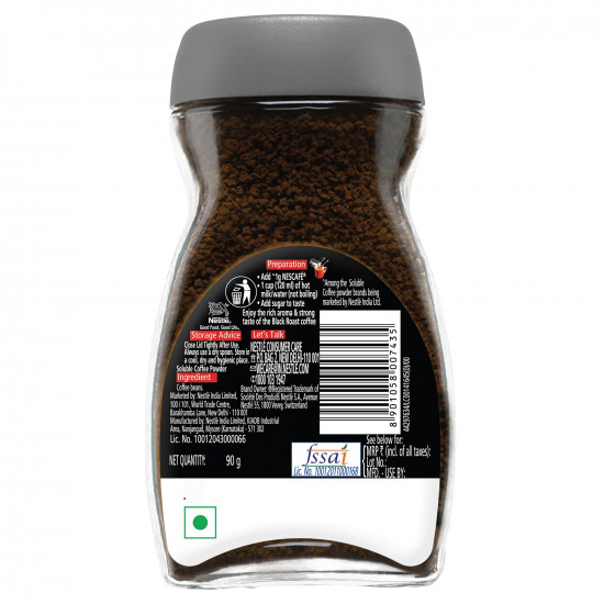 Nescafe Classic Black Roast Instant Coffee, 90g /95g Jar, Rich & Dark | 100% Pure Soluble Coffee Powder (Weight May Vary)