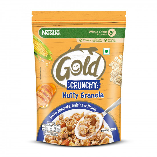 Nestle GOLD Crunchy Nutty Granola, Breakfast Cereal - 475g