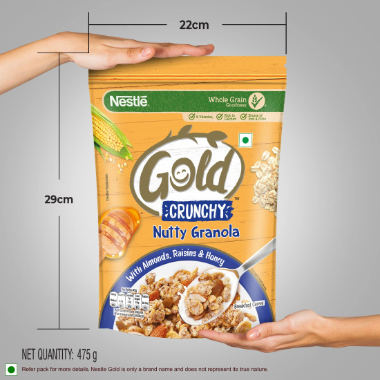 Nestle GOLD Crunchy Nutty Granola, Breakfast Cereal - 475g