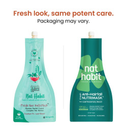 Nat Habit Tri-Leaf Rosemary NutriMask - Hair Mask For Hairfall, Conditioning, Smoothening & Shine, Suitable For All Hair & Scalp Types (Pack of 3 x 40gm)