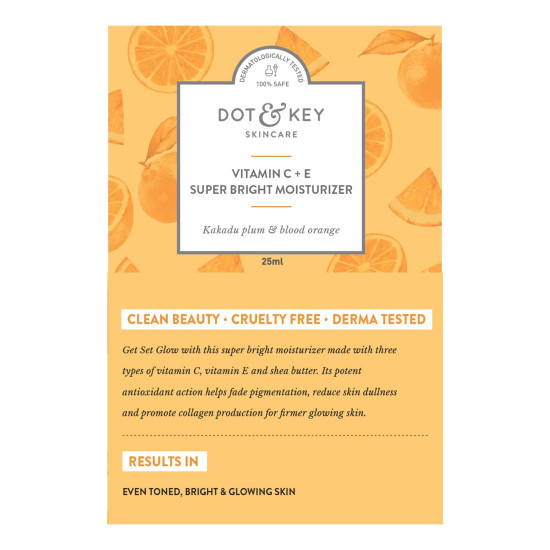 Dot & Key Vitamin C + E Sorbet Super Bright Moisturizer for Face | Vitamin C Face Cream For Glowing Skin | Fades Pigmentation & Dark Spots, Reduces Skin Dullness | Oil Free & Lightweight | For All Skin Types | 25ml