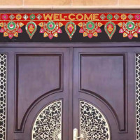 CraftVatika Welcome Toran bandarwal for Main Door Hanging Entrance Decoration Ganesha toranam Diwali Traditional puja Home Decor Velvet Handmade
