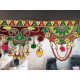 toran for Main Door Traditional bandarwal Handmade Hanging Latest Home décor mandir Decoration Entrance Main Pooja Room, Velvet Hand Embroidered (36 x 8 Inches)
