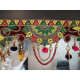 toran for Main Door Traditional bandarwal Handmade Hanging Latest Home décor mandir Decoration Entrance Main Pooja Room, Velvet Hand Embroidered (36 x 8 Inches)