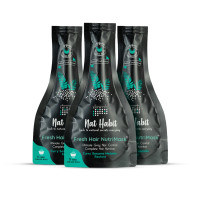 Nat Habit Curry Sesame NutriMask Fresh Hair Mask For Grey Hair, Conditioning, Smoothening, Strengthen & Shine, Suitable For All Hair & Scalp Types (Pack of 3 x 40 gm)