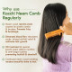 Nat Habit Kacchi Neem Wooden Comb, Soaked In 13 Herbs Neem & Sesame Oil For Multi-Actions - Detangling, Frizz Control & Shine, Suited for All Hair Types (Fine Tooth)