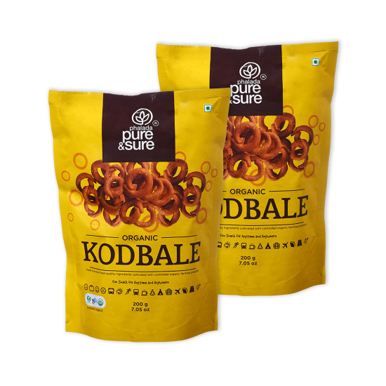 Pure & Sure Organic Kodubale | South Indian Snacks | Healthy & Delicious Rice Kodubale Snack | Pack Of 2, 400g