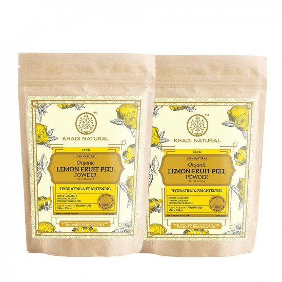 KHADI NATURAL Lemon Fruit Peel Organic Powder Pack of 2 (2x100gm) 200gm
