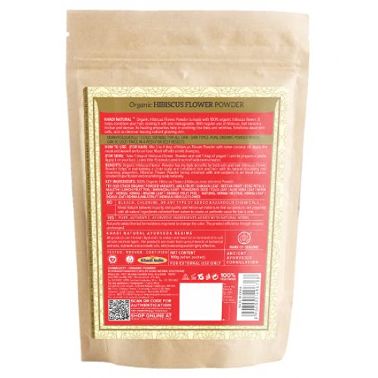 KHADI NATURAL Hibiscus Flower Organic Powder Pack of 2 (2x100gm) 200gm