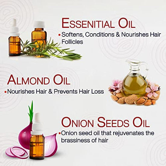 NutriGlow NATURAL'S Onion Hair Oil With Red Onion Seed Oil For Hair Growth, Hair Fall Control, Dandruff Free Hair, Fall Hair Oil, 100ml