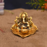 Collectible India 5 Ganesh Diya for Pooja - Diwali Decoration Items, Wedding Anniversary Housewarming Corporate Gift