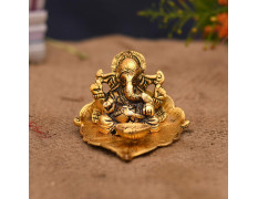 Collectible India 5 Ganesh Diya for Pooja - Diwali Decoration Items, Wedding Anniversary Housewarming Corporate Gift