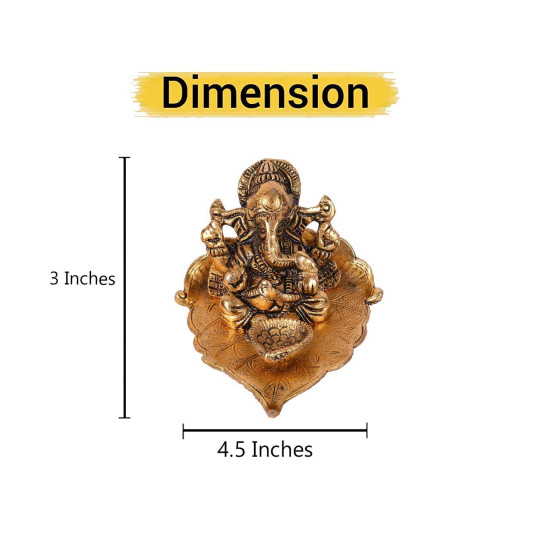 Collectible India 5 Ganesh Diya for Pooja - Diwali Decoration Items, Wedding Anniversary Housewarming Corporate Gift