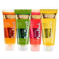 Jovees Herbal De-Tan Face Care Combo For Tan Removal | De-Tan Facewash 120ml | De-Tan Face Scrub 100ml | De-Tan Face Pack 100g | De-Tan Face Lotion 60ml |