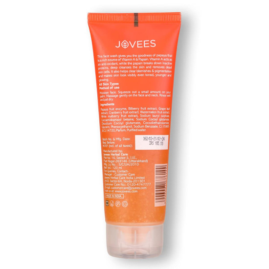 Jovees Herbal Papaya Facewash 120 ML, Rose Skin Toner 100 ML, Apple & Grape Fruit Pack 400 g, White Water Lily Moisturising Lotion 100 ML For Skin Care Combo...