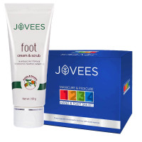 Jovees Herbal Foot Cream & Scrub 100 g, Manicure & Pedicure Hand & Foot Spa Kit Combo For Foot Care...