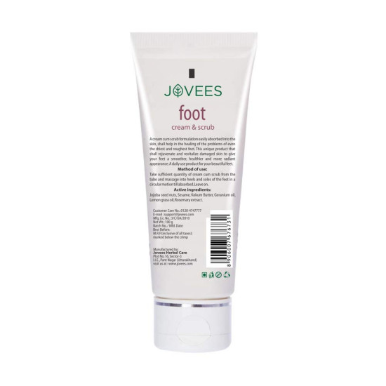 Jovees Herbal Foot Cream & Scrub 100 g, Manicure & Pedicure Hand & Foot Spa Kit Combo For Foot Care...