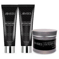 Jovees Herbal Activated Charcoal Detoxifying Facewash 120 ML, Activated Charcoal Detoxifying Face Scrub 100 g, Activated Charcoal Detoxifying Face Masque 100 g For Skin Care Combo...