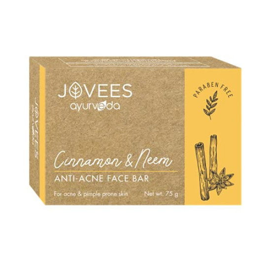 Jovees Herbal Orange Peel & Honey Soap 100 g, Basil Turmeric Anti Bacterial 100 g, Cinnamon & Neem Anti Acne Face Bar 75 g, Shea Butter & Aloe Vera Hydrating 100 g Soap Combo 4