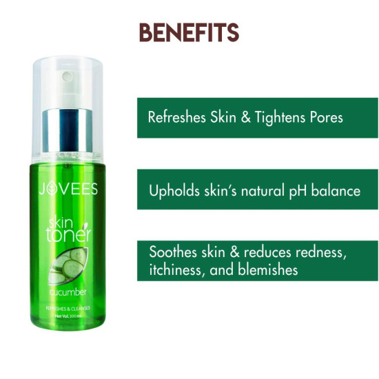 Jovees Herbal Face Care Combo For Oily Acne Prone Skin | Tea Tree Oil Control Facewash 120ml | Cucumber Skin Toner 200ml | Aloe Vera Moisturising Lotion 200ml |