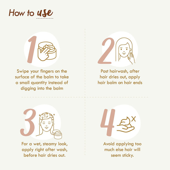 Nat Habit Argan Grapeseed Hair Balm For Men & Women Split Ends, Smoothening, Post Wash Straightening, Conditioning Infused With Rosemary & Oils - (Pack of 1, 25ml)