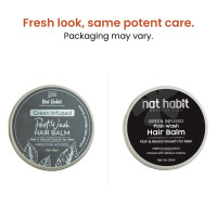 Nat Habit Hibiscus Black Seed Hair & Beard Balm For Hair Growth, Beard Growth, Hair Smoothening & Straightening - Infused With Hibiscus Leaves (Pack Of 1, 25Ml), 35 Grams