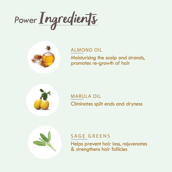 Nat Habit Almond Marula Hair Balm For Men & Women Split Ends, Smoothening, Straightening, Conditioning & Frizzy Hair- Infused with Sage Leaves & Oils (Pack of 1, 25ml)