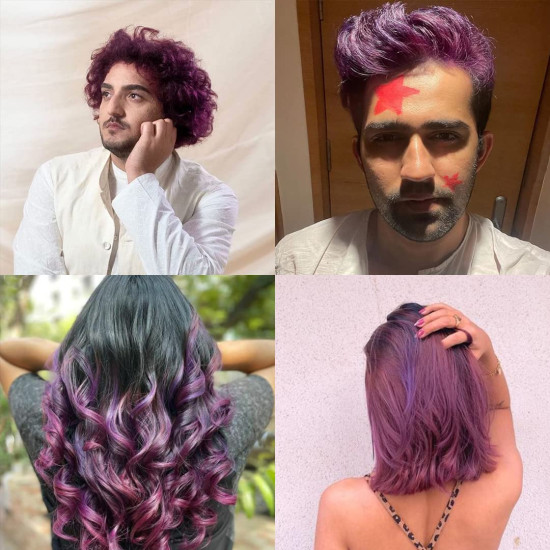 Paradyes Semi-permanent Amethyst Plum DIY Conditioner Based Hair Colour infused with Aloe-vera, Bhringaraj, Brahmi, Almonds & Amla 120 gm