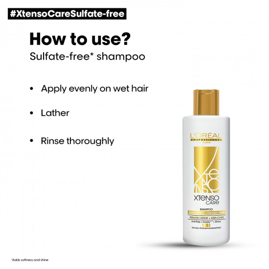 L'OREAL PROFESSIONNEL PARIS Xtenso Care Sulfate-Free* Shampoo 250Ml And Hair Masque 200Ml Combo For All Hair Types (Pack Of 2)