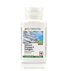 Amway NUTRILITE Salmon Omega-3 60 capsules and multicolor hair/head band - COMBO, 1 count