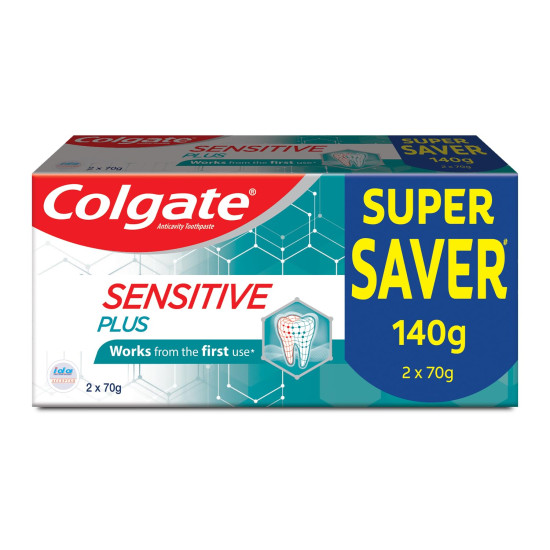 Colgate Sensitive Plus Toothpaste, With Pro Argin Formula for Sensitivity Relief, 140gm