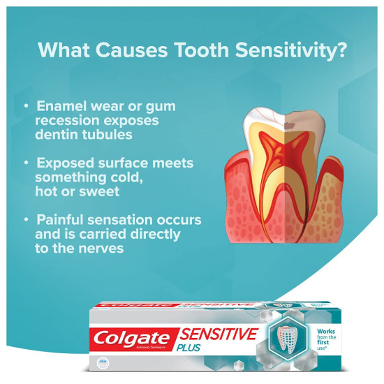 Colgate Sensitive Plus Toothpaste, With Pro Argin Formula for Sensitivity Relief, 140gm