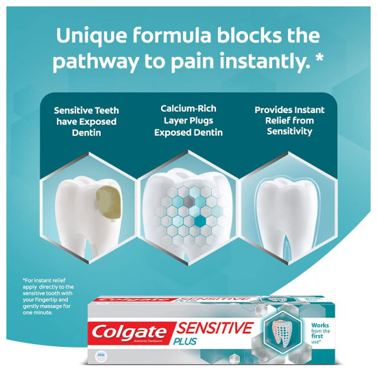 Colgate Sensitive Plus Toothpaste, With Pro Argin Formula for Sensitivity Relief, 140gm