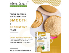 Elecious 100% Natural Multani Mitti powder for Exfoliating, Soothing, Nourishing, Smoothening Face, Skin and Hair Fuller's Earth, Bentonite Clay (200 Grams)
