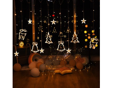 The Purple Tree Plastic Christmas Reindeer LED Curtain Lights -2.5 M (Pack of 1) Warm White, Lights for Christmas, Christmas Lights, Led Curtain Light, Festive Light,