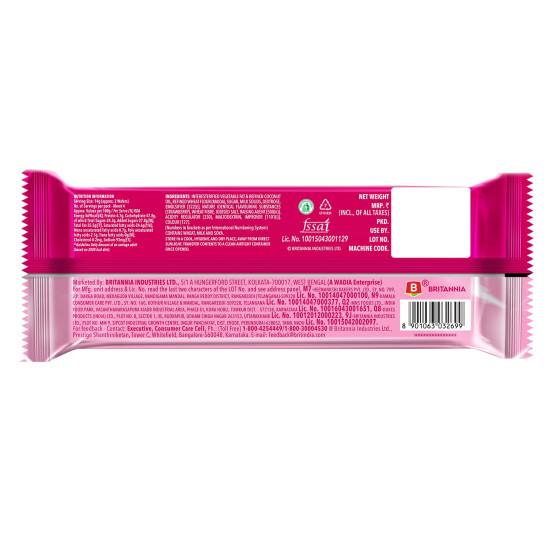 Britannia Treat Crème Wafers - Strawberry Flavoured Wafer Biscuit | 55 gm